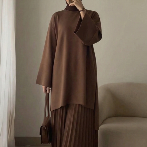 Ensemble Tunique & Jupe Plissée