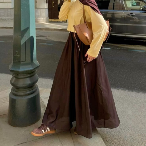 Robe longue fluide bicolore