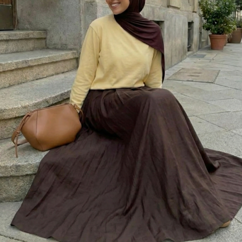 Robe longue fluide bicolore