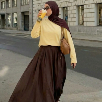 Robe longue fluide bicolore