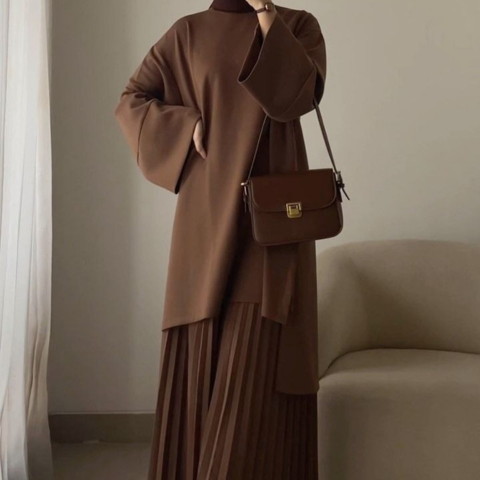 Ensemble Tunique &amp; Jupe Plissée