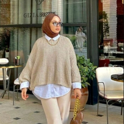 Foulard fluide uni - Camel