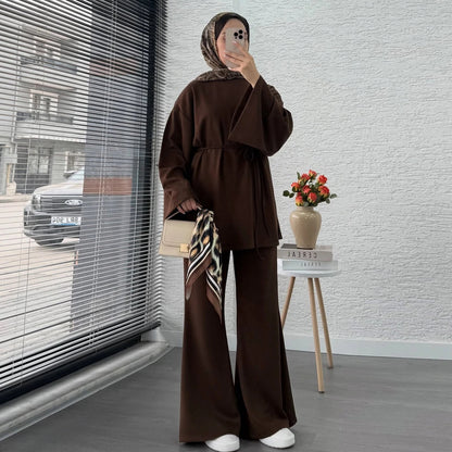 Ensemble Modeste 2 Pièces : Chemisier et Pantalon Large