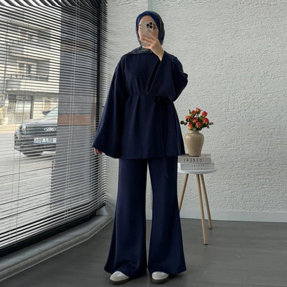 Ensemble Modeste 2 Pièces : Chemisier et Pantalon Large