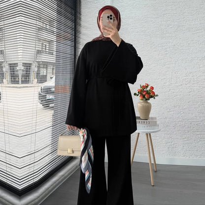 Ensemble Modeste 2 Pièces : Chemisier et Pantalon Large