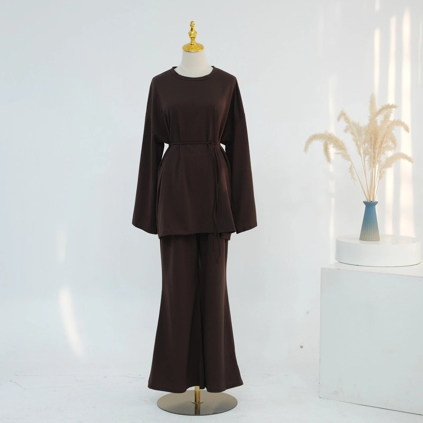 Ensemble Modeste 2 Pièces : Chemisier et Pantalon Large