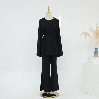 Ensemble Modeste 2 Pièces : Chemisier et Pantalon Large