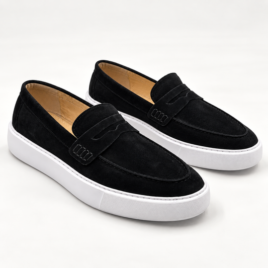 Vellaro — mocassins noirs, vue trois quarts